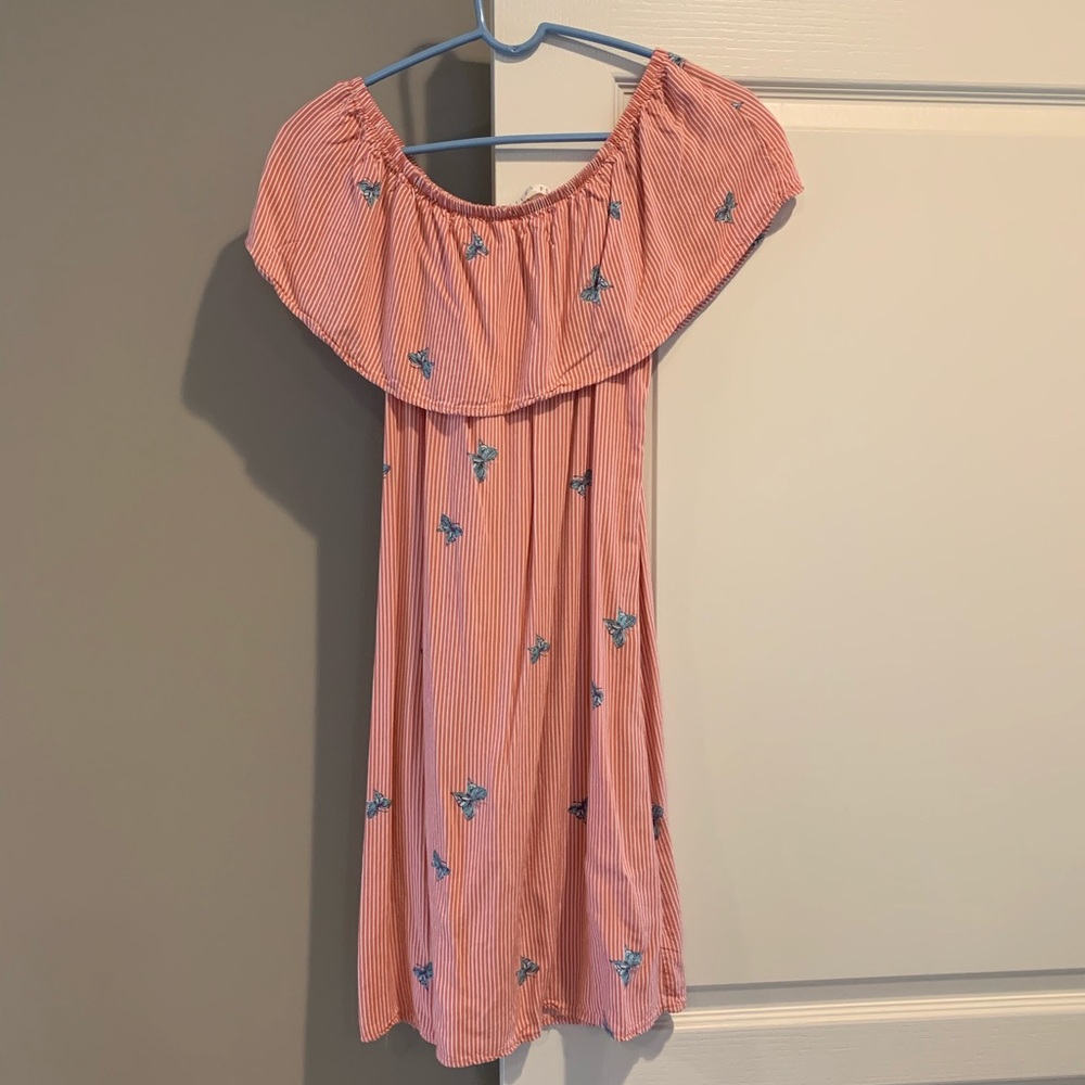 Striped off the shoulder sundress